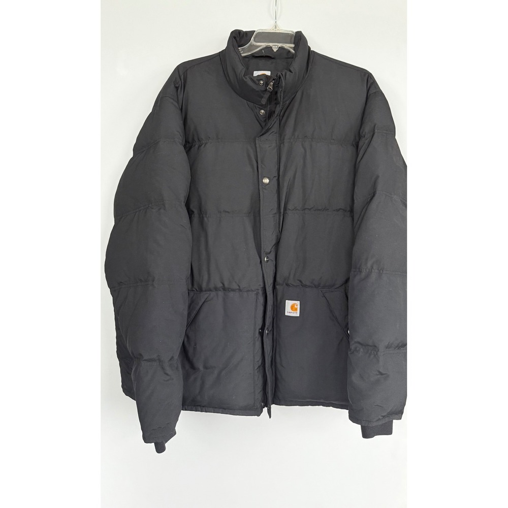 Carhartt Mens 2XL Tall Black Down Filled Puffer Jacket Parka 100117 Winter Coat